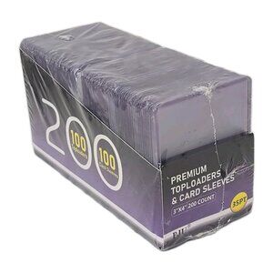 PJU 200 COUNT 3"x 4" PREMIUM Reg Standard Card 35PT 100 Toploaders 100 Sleeves